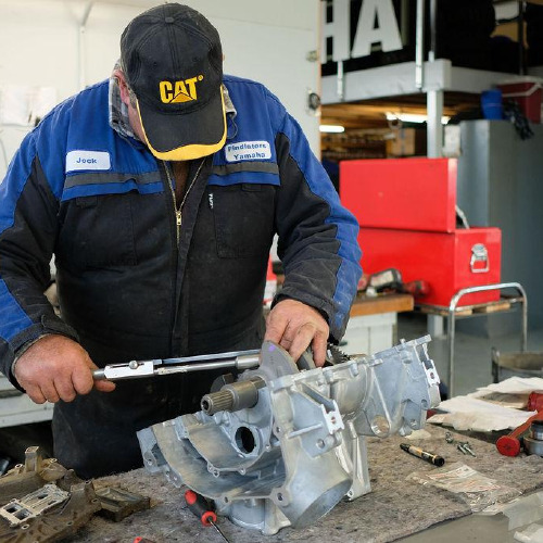 Findlaters Yamaha mechanic hard at work